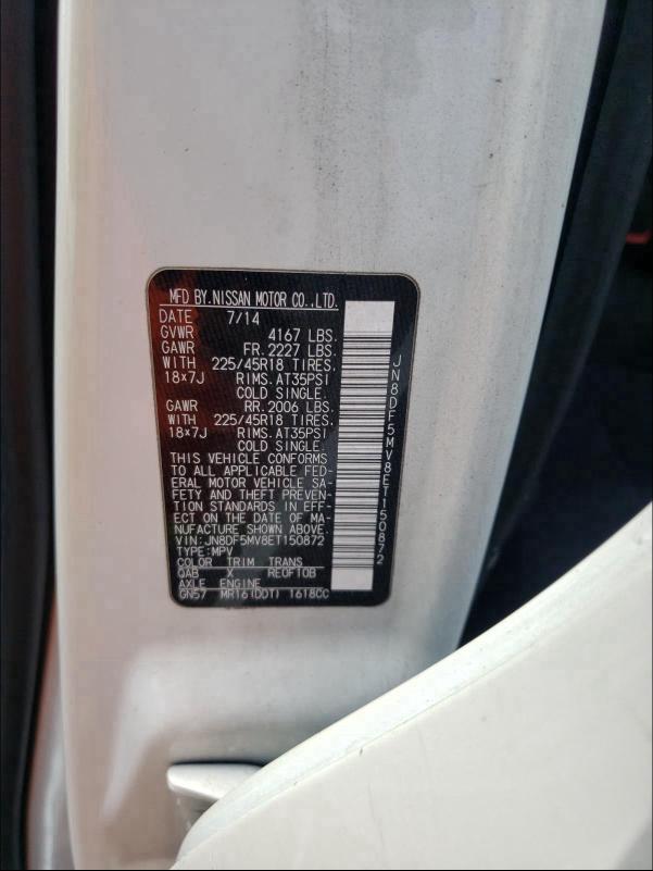 2014 NISSAN JUKE NISMO JN8DF5MV8ET150872