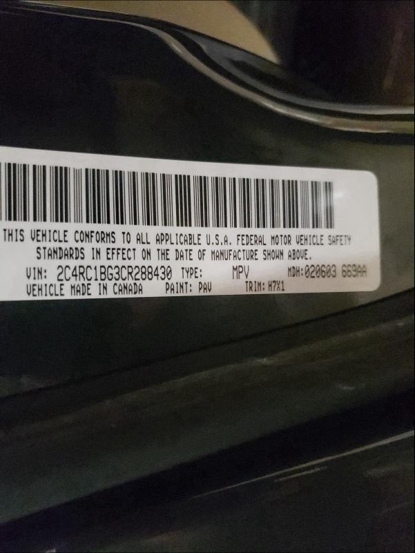 2012 CHRYSLER TOWN & COU 2C4RC1BG3CR288430