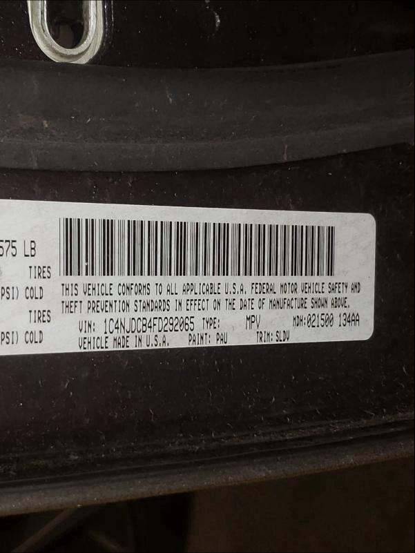 2015 JEEP COMPASS LI 1C4NJDCB4FD292065