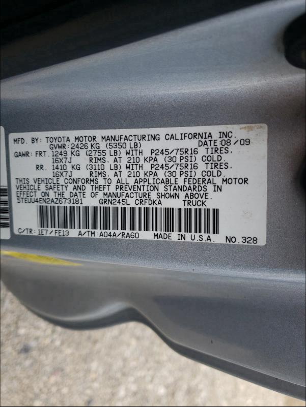 2010 TOYOTA TACOMA ACC 5TEUU4EN2AZ673181