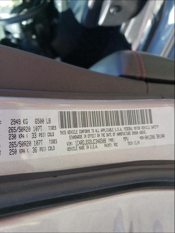 2018 DODGE DURANGO GT 1C4RDJDG9JC346508