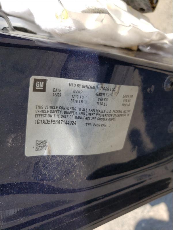 2010 CHEVROLET COBALT 1LT 1G1AD5F58A7144924