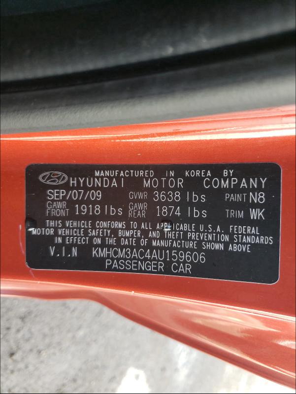 2010 HYUNDAI ACCENT BLU KMHCM3AC4AU159606