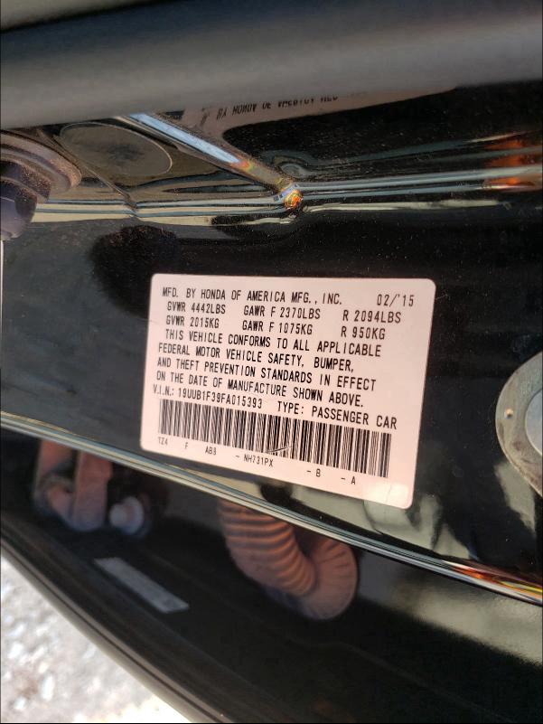 2015 ACURA TLX 19UUB1F39FA015393