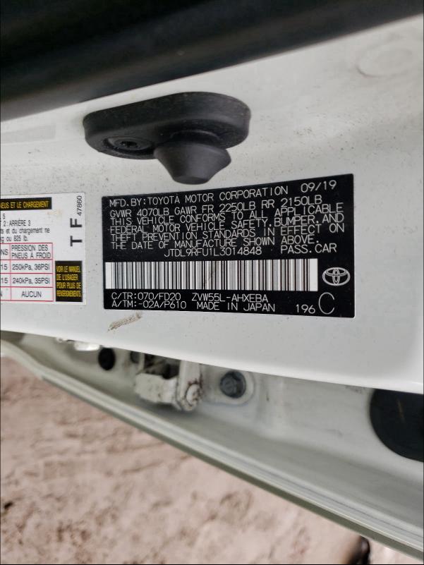 2020 TOYOTA PRIUS LE JTDL9RFU1L3014848