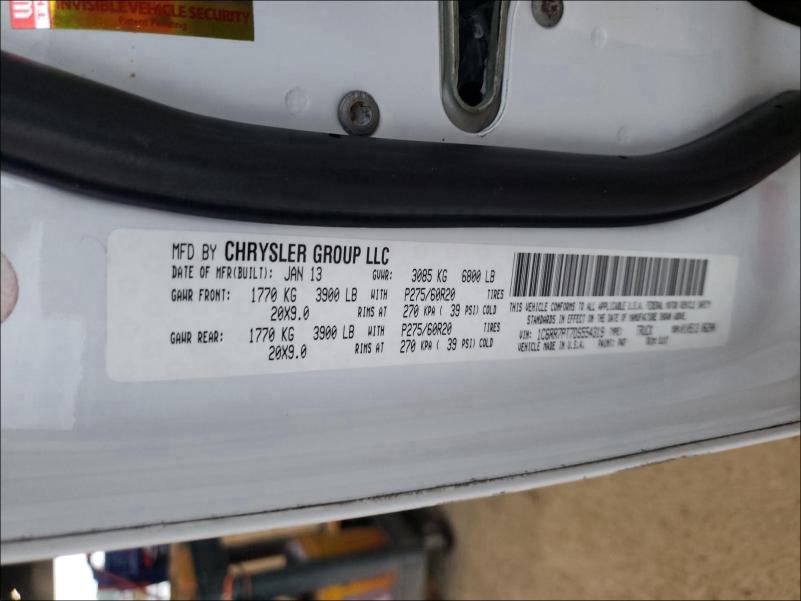 2013 RAM 1500 LONGH 1C6RR7PT7DS554319