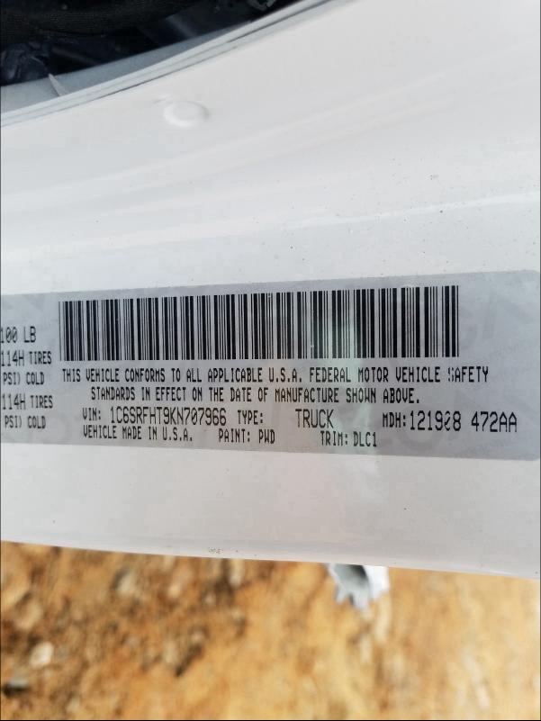 2019 RAM 1500 LIMIT 1C6SRFHT9KN707966