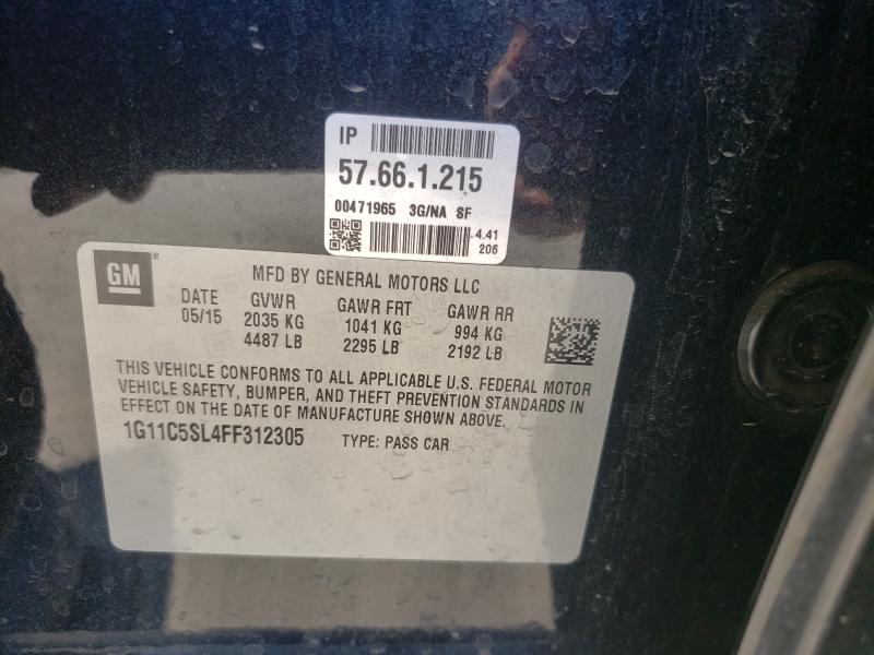 2015 CHEVROLET MALIBU 1LT 1G11C5SL4FF312305