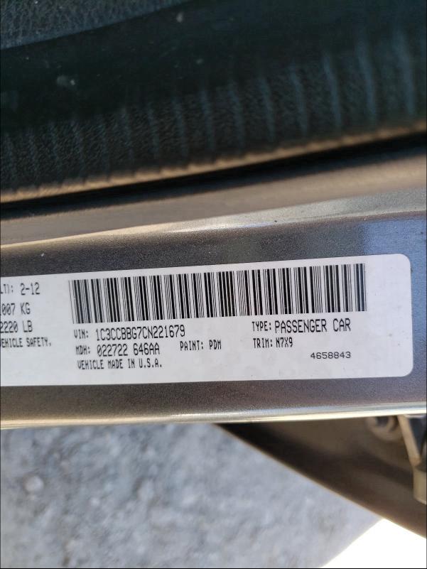 2012 CHRYSLER 200 TOURIN 1C3CCBBG7CN221679