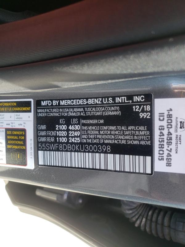 2019 MERCEDES-BENZ C 300 - 55SWF8DB0KU300398