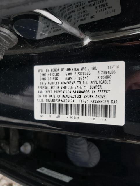 2017 ACURA TLX 19UUB1F38HA006574