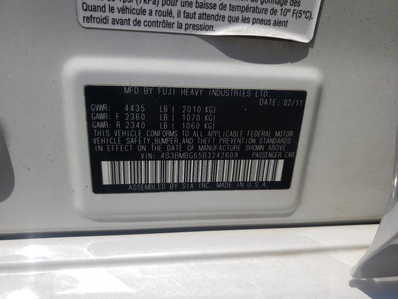 2011 SUBARU LEGACY 2.5 4S3BMBG65B3242609