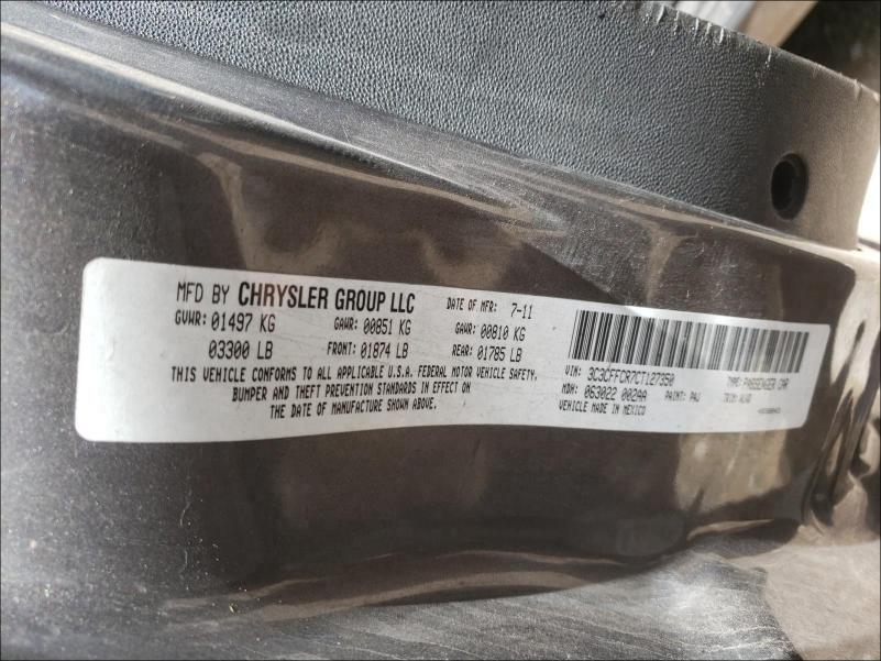 2012 FIAT 500 LOUNGE 3C3CFFCR7CT127350
