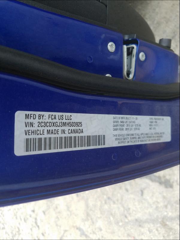 2021 DODGE CHARGER SC 2C3CDXGJ3MH503925