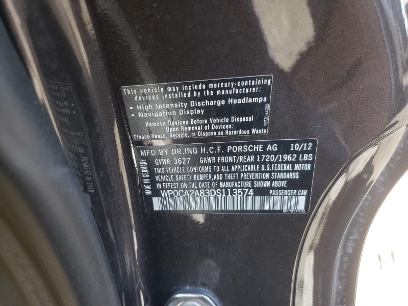 2013 PORSCHE BOXSTER WP0CA2A83DS113574