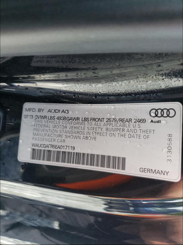 2014 AUDI S5 PREMIUM WAUCGAFR5EA017119