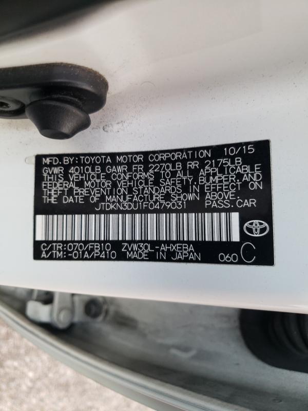 2015 TOYOTA PRIUS JTDKN3DU1F0479031