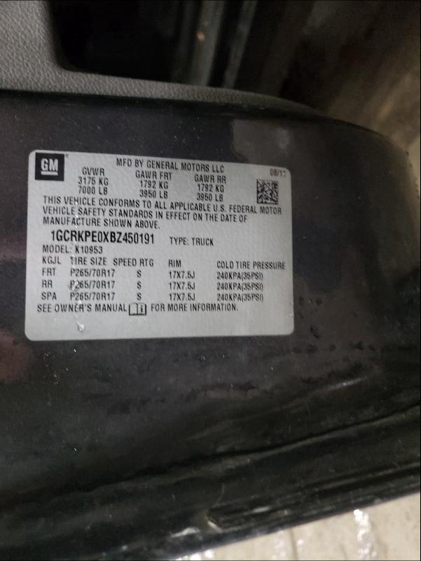 2011 CHEVROLET SILVERADO 1GCRKPE0XBZ450191