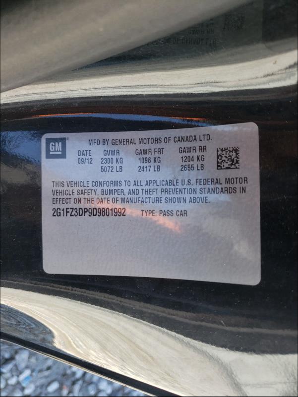 2013 CHEVROLET CAMARO ZL1 2G1FZ3DP9D9801992