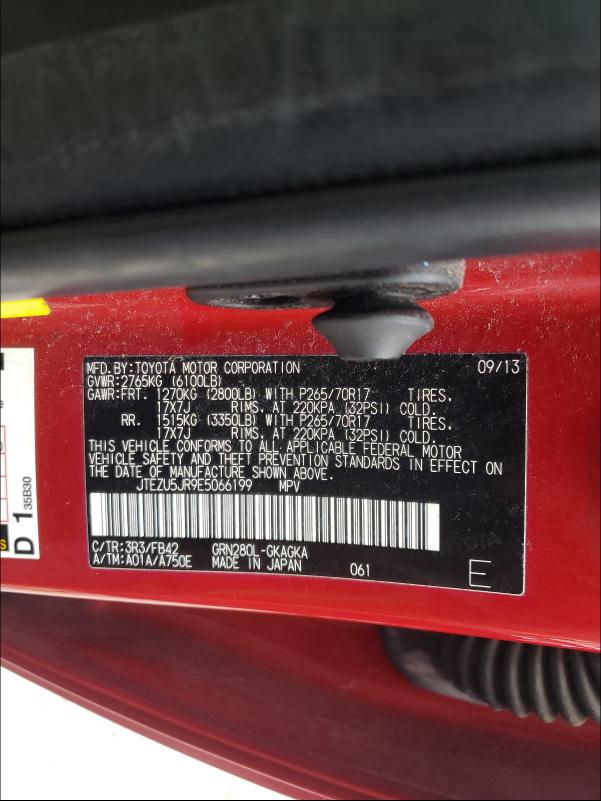2014 TOYOTA 4RUNNER LT JTEZU5JR9E5066199