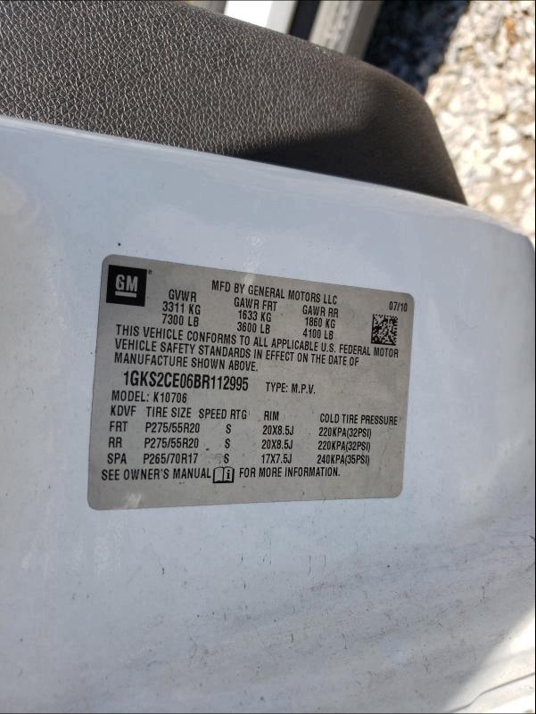 2011 GMC YUKON SLT 1GKS2CE06BR112995
