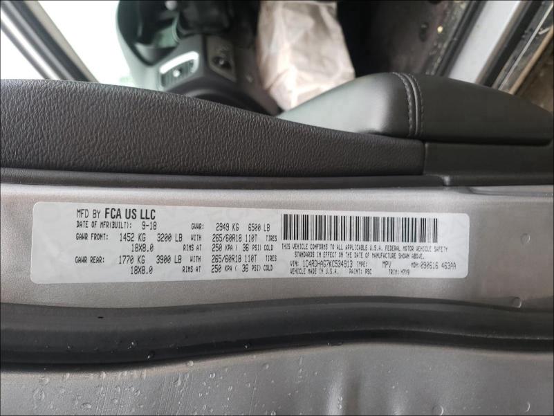2019 DODGE DURANGO SX 1C4RDHAG7KC534913