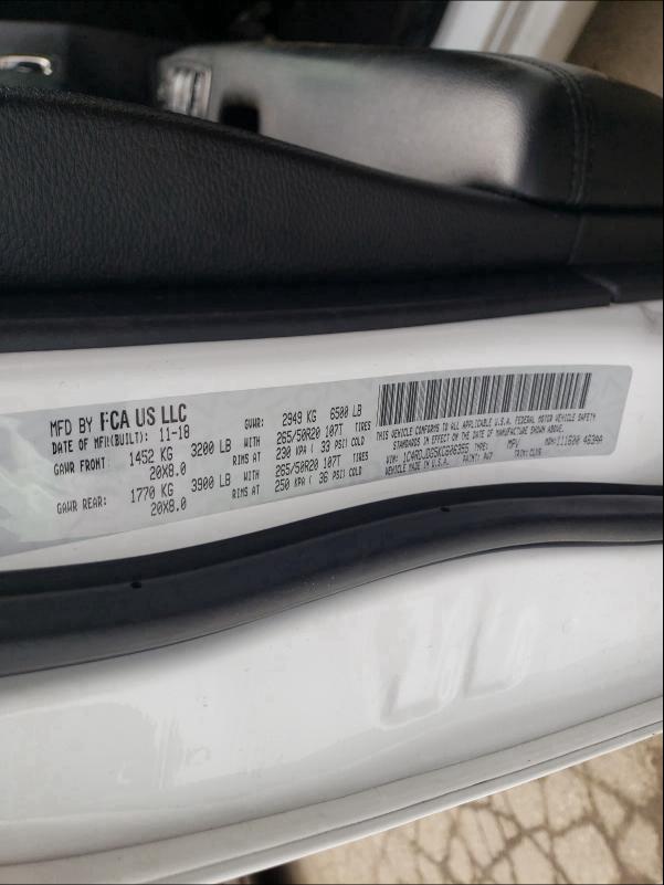 2019 DODGE DURANGO GT 1C4RDJDG5KC606355