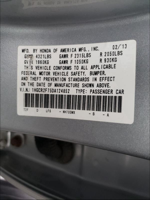 2013 HONDA ACCORD EX 1HGCR2F75DA124852
