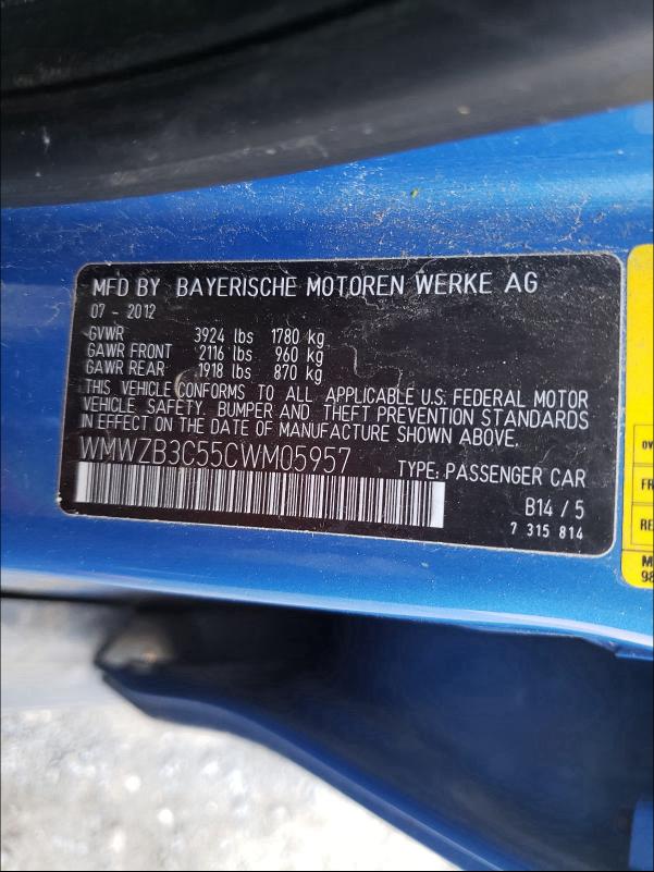 2012 MINI COOPER COU WMWZB3C55CWM05957