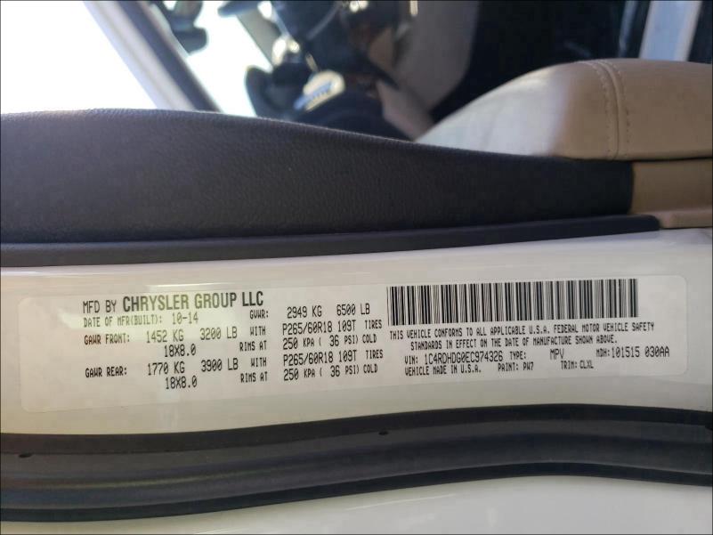 2014 DODGE DURANGO LI 1C4RDHDG0EC974326