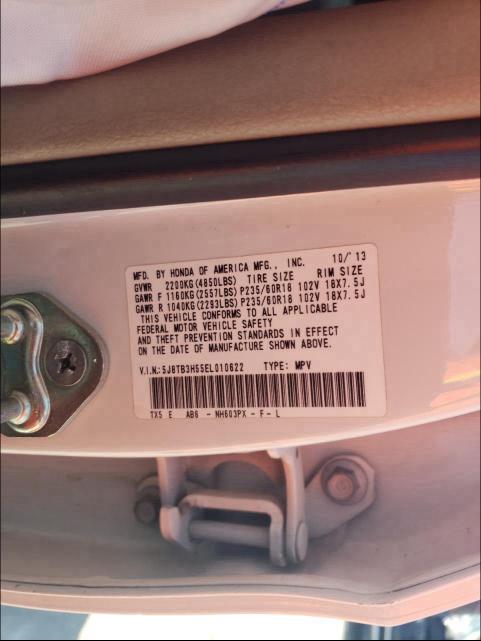 2014 ACURA RDX TECHNO 5J8TB3H55EL010622