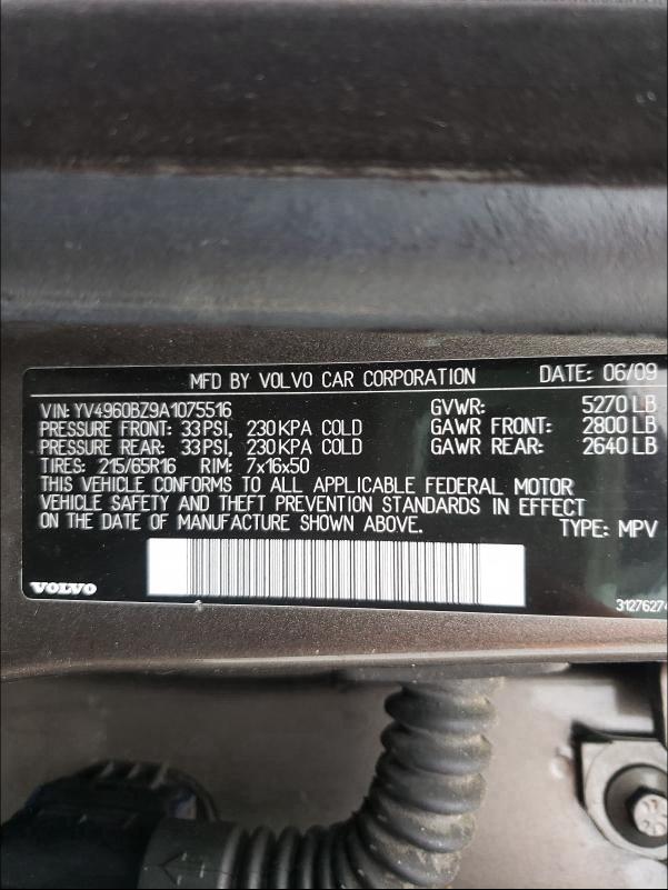 2010 VOLVO XC70 YV4960BZ9A1075516