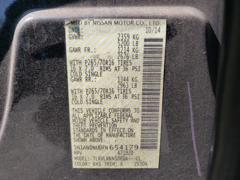 2015 NISSAN XTERRA X 5N1AN0NU0FN654179