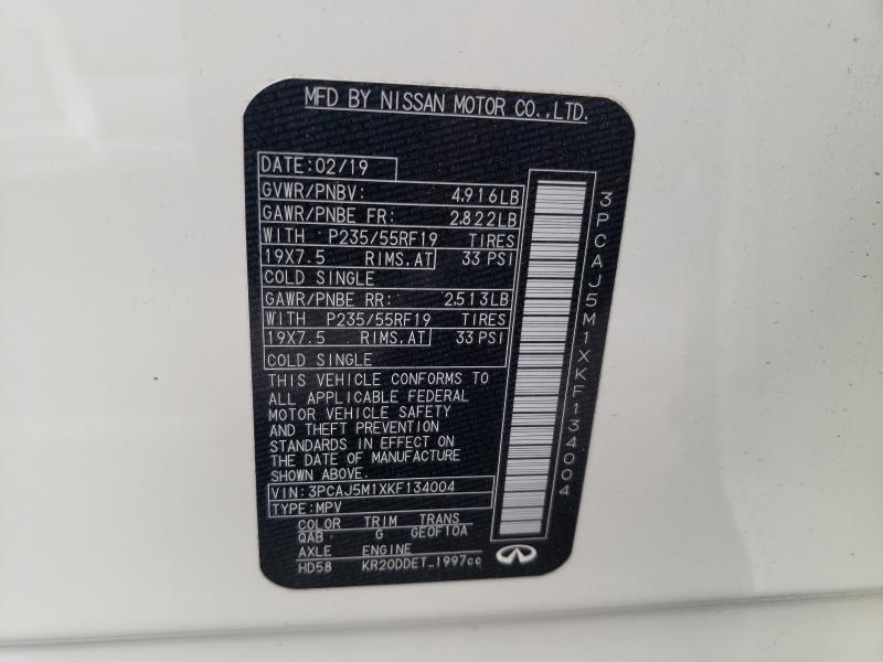 2019 INFINITI QX50 ESSEN 3PCAJ5M1XKF134004