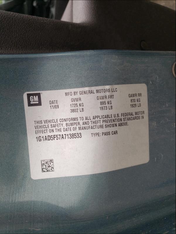 2010 CHEVROLET COBALT 1LT 1G1AD5F57A7138533