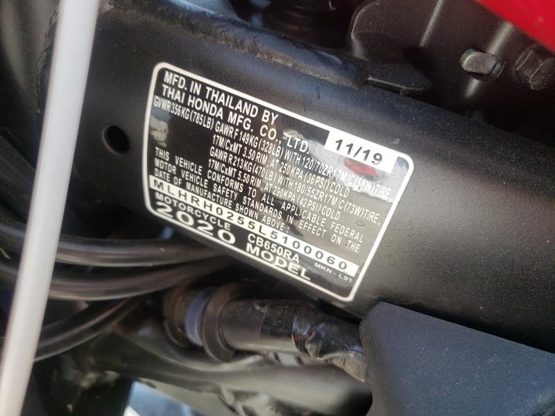 2020 HONDA CB650 RA MLHRH0255L5100060