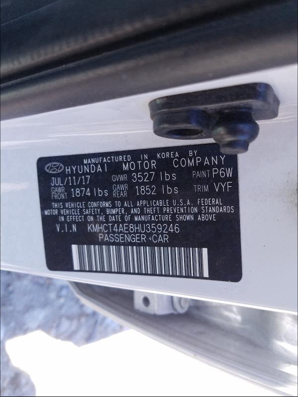 2017 HYUNDAI ACCENT SE KMHCT4AE8HU359246