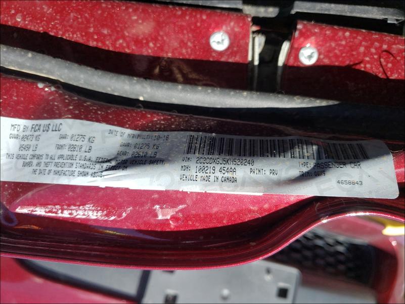 2019 DODGE CHARGER SC 2C3CDXGJ5KH520240