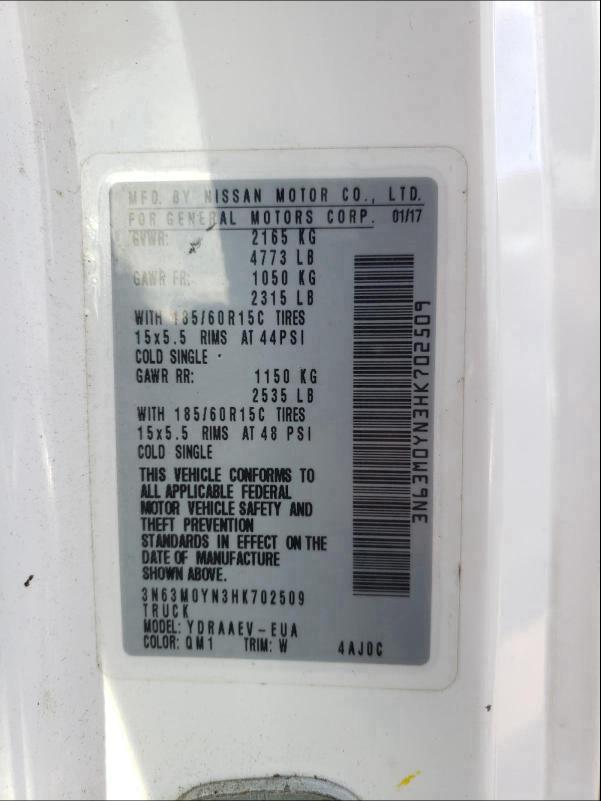 2017 CHEVROLET EXPRESS 3N63M0YN3HK702509