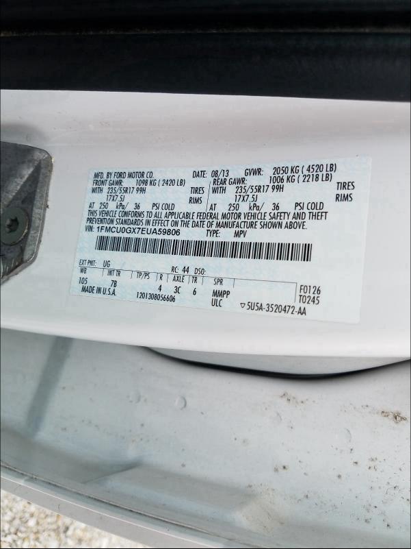 2014 FORD ESCAPE 1FMCU0GX7EUA59806