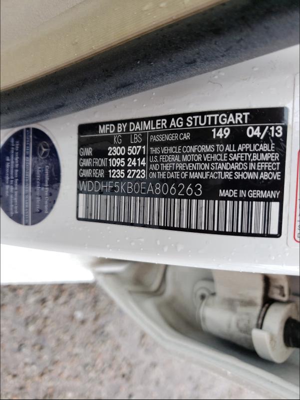 2014 MERCEDES-BENZ E 350 WDDHF5KB0EA806263