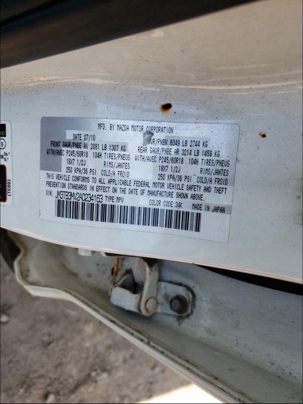 2010 MAZDA CX-9 JM3TB3MV2A0234163