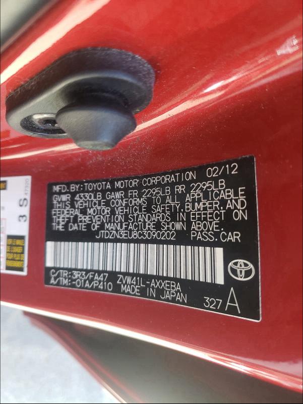 2012 TOYOTA PRIUS V JTDZN3EU8C3090202