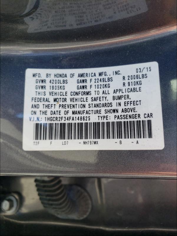 2015 HONDA ACCORD LX 1HGCR2F34FA148625