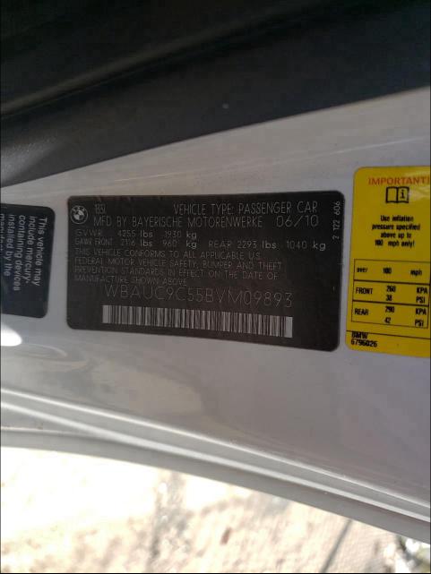 2011 BMW 135 I WBAUC9C55BVM09893
