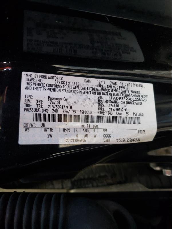 2013 FORD FOCUS SE 1FADP3F23DL206320