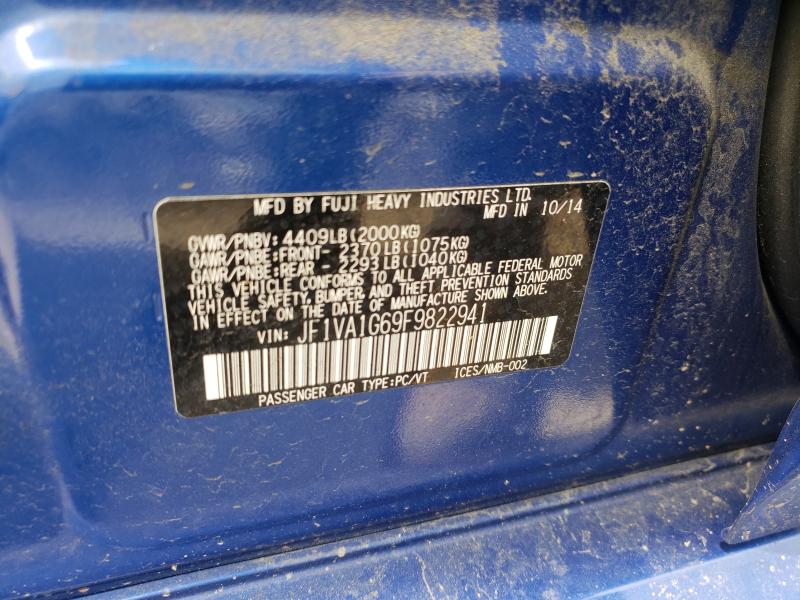 2015 SUBARU WRX LIMITE JF1VA1G69F9822941