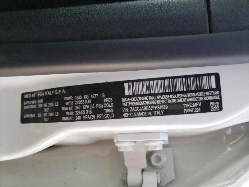 2018 JEEP RENEGADE L ZACCJABB5JPH34689