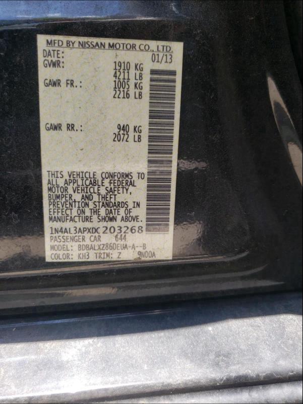 2013 NISSAN ALTIMA 2.5 1N4AL3APXDC203268