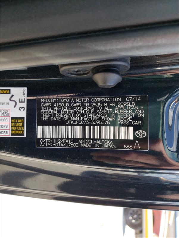 2015 TOYOTA SCION TC JTKJF5C73F3095078